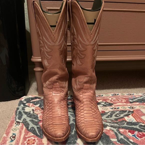 Tecovas Annie Dusty Rose Python Boots 6.5 - Picture 7 of 9